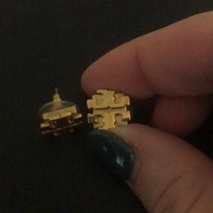 Authentic Tory Burch gold stud earrings